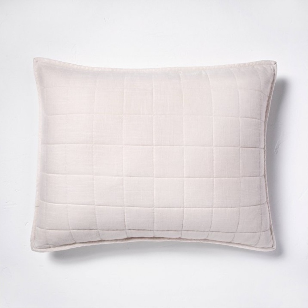 Casaluna - Heavyweight Linen Blend Quilt Pillow Sham - Natural 26” x 20”